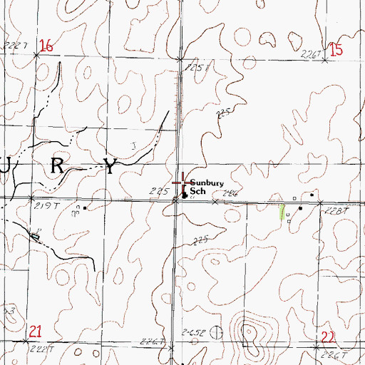 Topographic Map of Township of Sunbury, IL