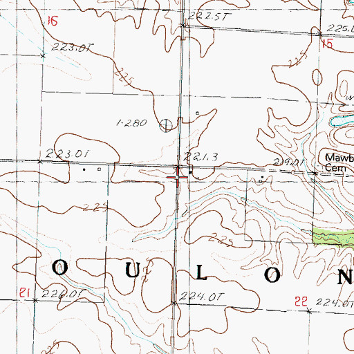Topographic Map of Township of Toulon, IL