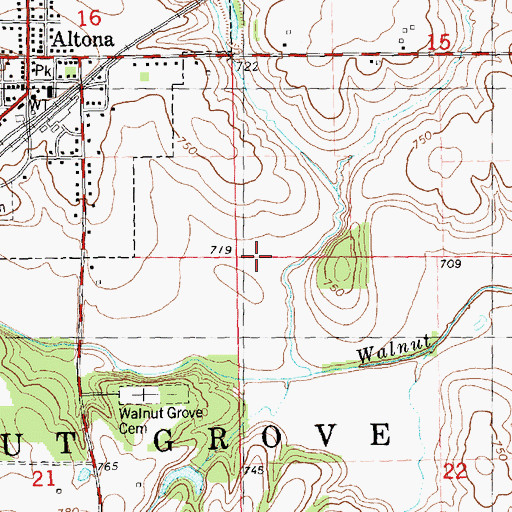 Topographic Map of Township of Walnut Grove, IL