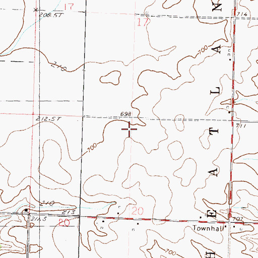 Topographic Map of Township of Wheatland, IL
