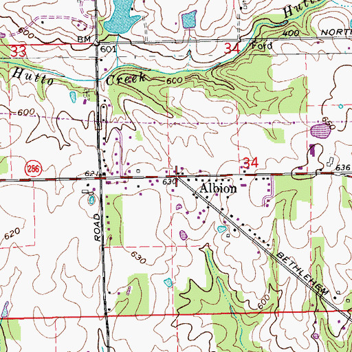 Topographic Map of Albion, IN