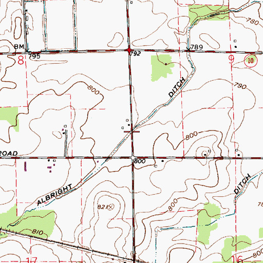 Topographic Map of Albright Ditch, IN