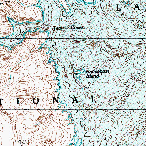 Topographic Map of Houseboat Island, AZ