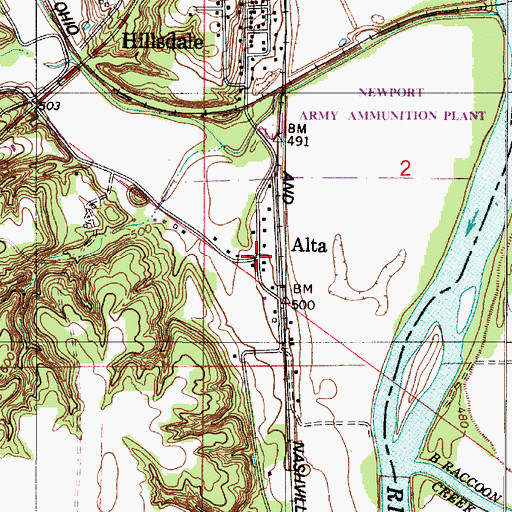 Topographic Map of Alta, IN
