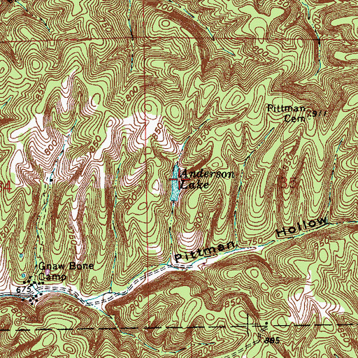 Topographic Map of Anderson Lake, IN