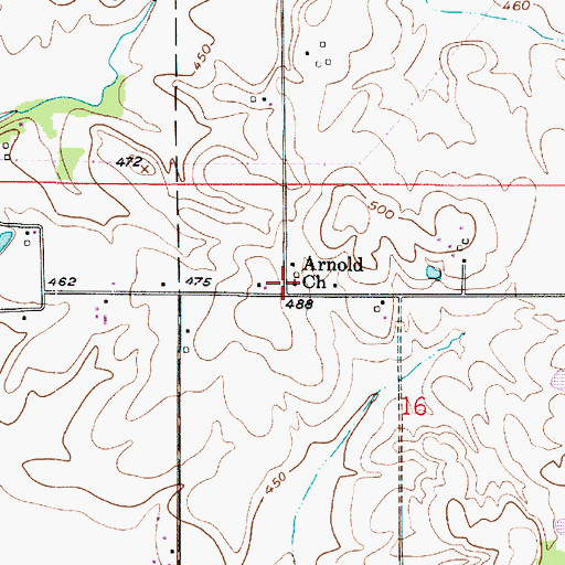 Topographic Map of Arnold Church, IN
