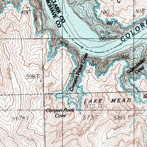 Topographic Map of Canyon Point Cove, AZ