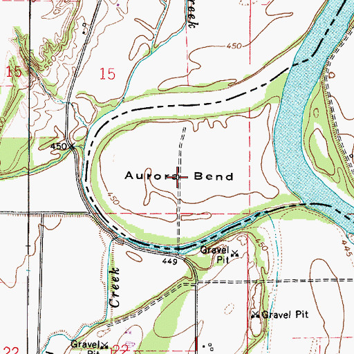 Topographic Map of Aurora Bend, IN