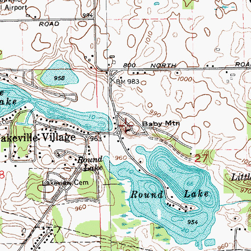 Topographic Map of Baby Mountain, IN