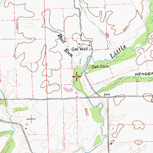 Topographic Map of Ball Run, IN