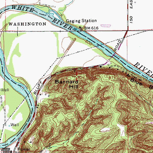 Topographic Map of Barnard Hill, IN