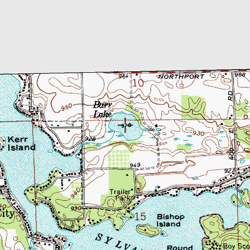Topographic Map of Barr Lake, IN