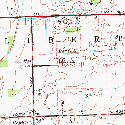 Topographic Map of Batson Church, IN
