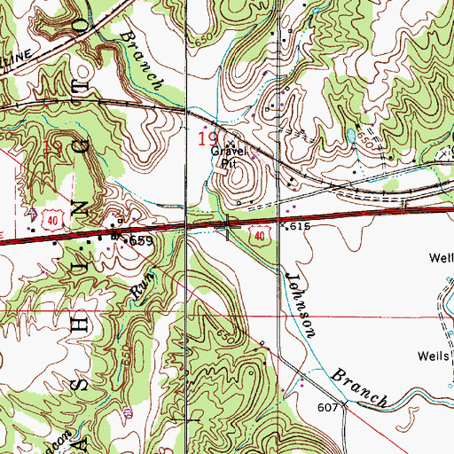 Topographic Map of Beacon Run, IN