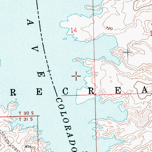 Topographic Map of Coyote Cove, AZ