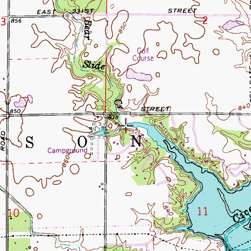 Topographic Map of Bear Slide Creek, IN