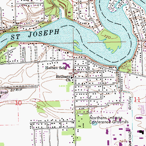 Topographic Map of Betheny Church, IN