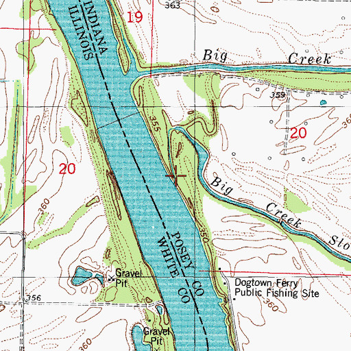 Topographic Map of Big Creek Slough, IN