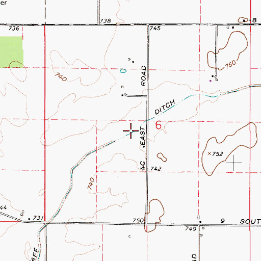 Topographic Map of Blickenstaff Ditch, IN