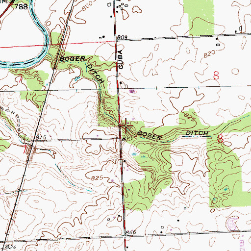 Topographic Map of Boger Ditch, IN