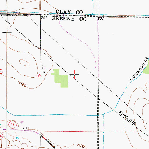Topographic Map of Bohley Cemetery, IN