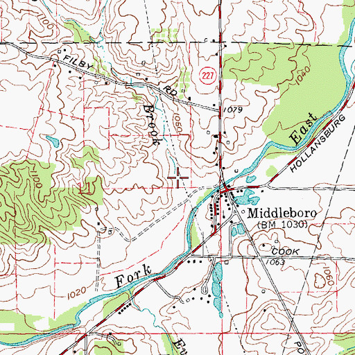Topographic Map of Boro Brook, IN