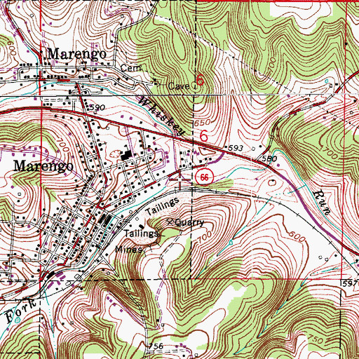 Topographic Map of Brandywine Fork, IN