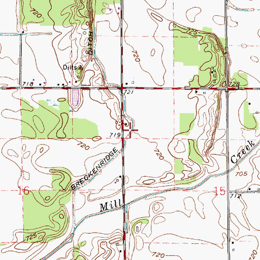 Topographic Map of Breckenridge Ditch, IN