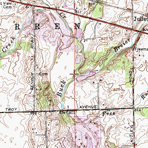 Topographic Map of Breier Creek, IN