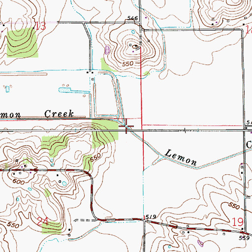 Topographic Map of Bunnell Branch, IN