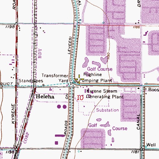 Topographic Map of Highline Pumping Plant, AZ