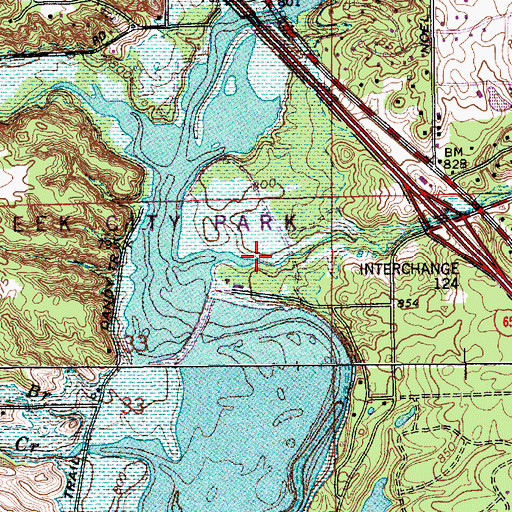 Topographic Map of Bushs Run, IN