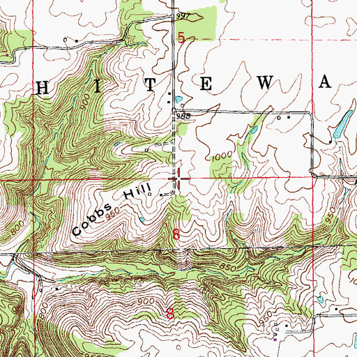 Topographic Map of Cobbs Hill, IN