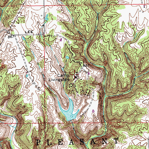 Topographic Map of Camp Livingston, IN