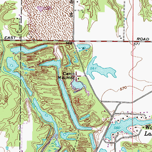 Topographic Map of Camp Maumee, IN