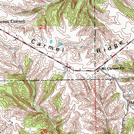 Topographic Map of Carmel Ridge, IN