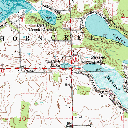 Topographic Map of Catfish Lake, IN