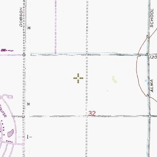 Topographic Map of Cottonwood Country Club Golf Course, AZ