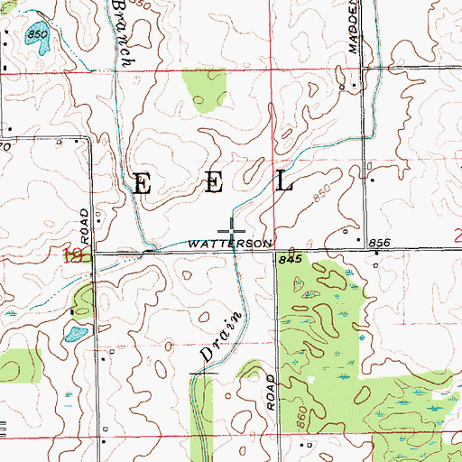 Topographic Map of Churubusco Branch, IN
