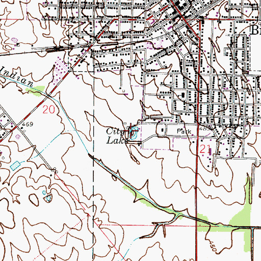 Topographic Map of City Lake, IN