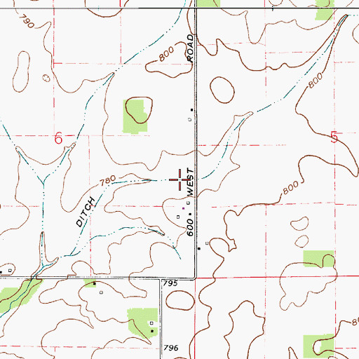 Topographic Map of Clarkson Ditch, IN