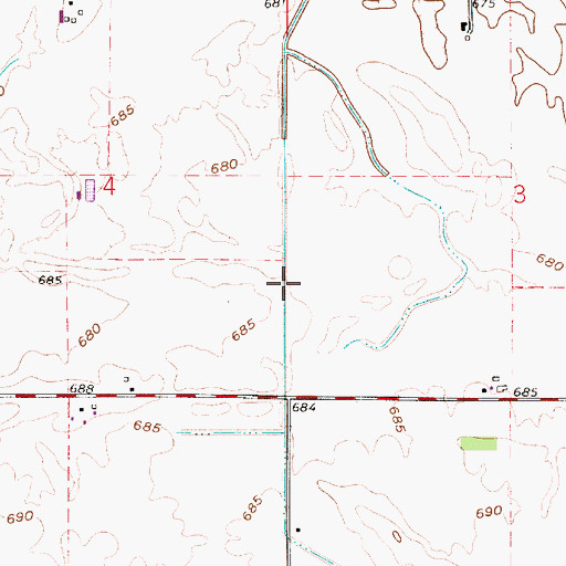 Topographic Map of Claude May Ditch, IN