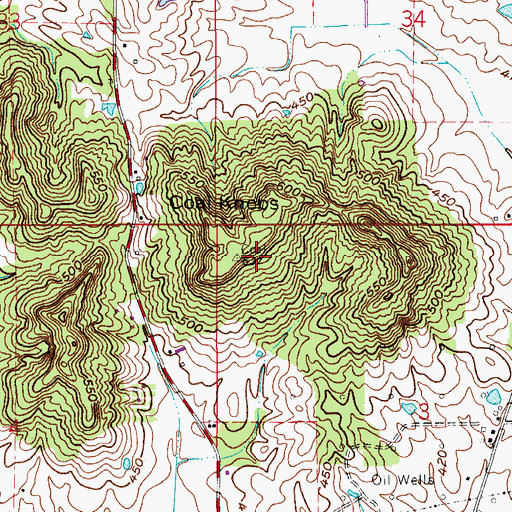 Topographic Map of Coal Knobs, IN