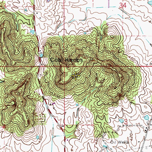 Topographic Map of Coal Knobs, IN