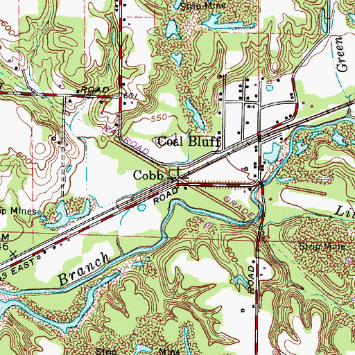 Topographic Map of Cobb, IN