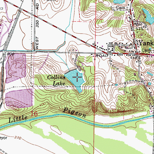 Topographic Map of Collins Lake, IN