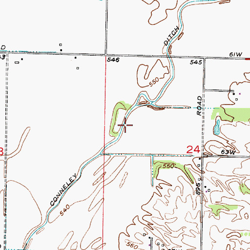 Topographic Map of Conneley Ditch, IN