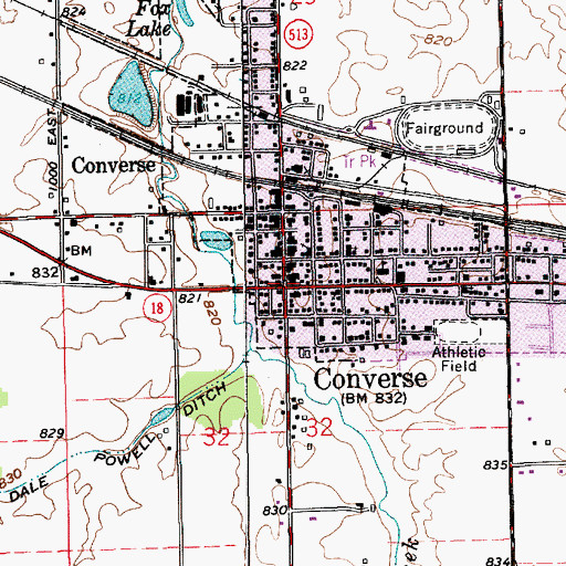 Topographic Map of Converse, IN