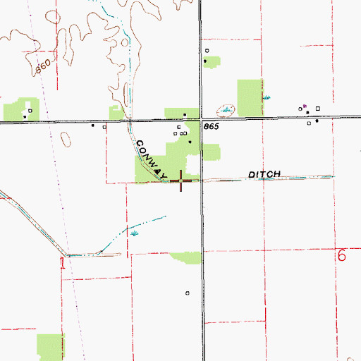 Topographic Map of Conway Ditch, IN