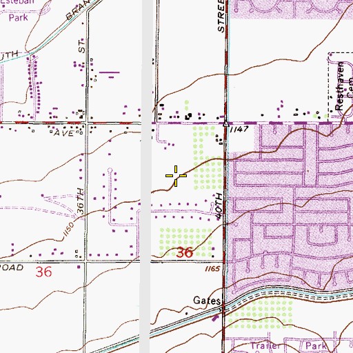 Topographic Map of KSUN-AM (Phoenix), AZ